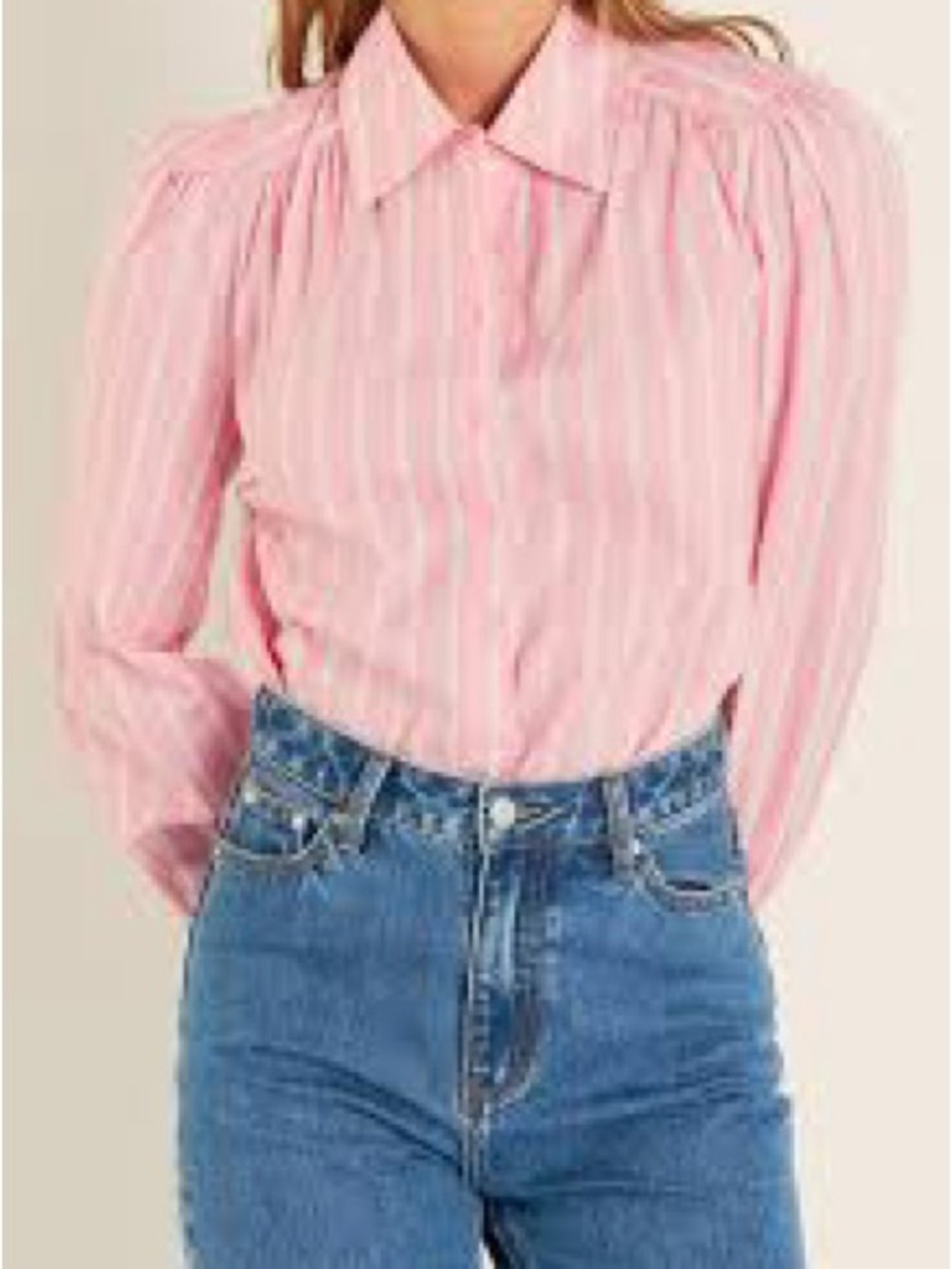 English Factory Striped Button Up Blouse